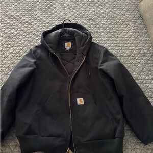 Carhartt Men's Black Quilted Hooded Jacket